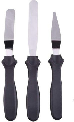 K Kudos Enterprise 3-in-1 Multi-Function Stainless Steel Cake Icing Spatula Knife Set, 3-Pieces, Multicolor Offset Spatula(Pack of 3)
