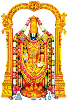 Wallzone 70 cm Lord Balaji Venkatashwara Removable Sticker(Pack of 1)