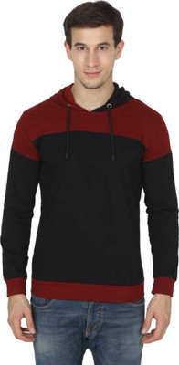 FASHNET Colorblock Men Hooded Neck Multicolor T-Shirt