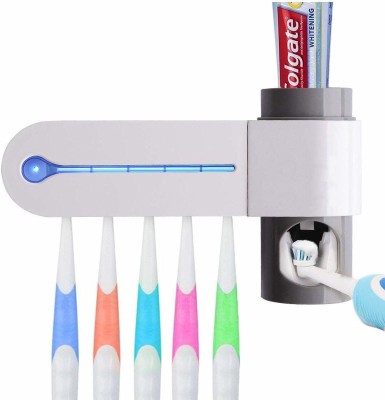 Kinzilla Wall Mounted Automatic Toothbrush sanitizer Holder with Toothpaste Dispenser Plastic Toothbrush Holder(Wall Mount)