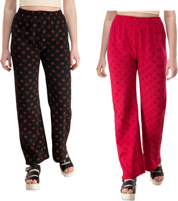 IndiWeaves Regular Fit Women Pink, Black, Red Trousers