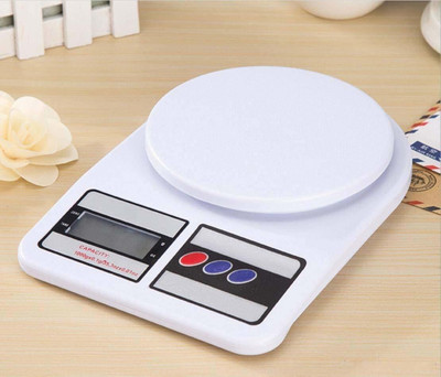utkrist Digital Kitchen Electronic Weight Scale with Backlit LCD Display Measuring Food Weighing Scale(White)