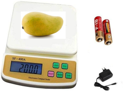 Gentle e kart Compact Scale With Tare Function SF 400A with Adaptor Weighing Scale(White)