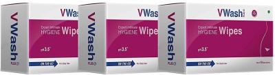 VWash Plus Expert Hygiene  (Pack of 3) Intimate Wipes  (30 Sheets)