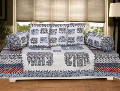 Texstylers Cotton Abstract Diwan Set(Multicolor)