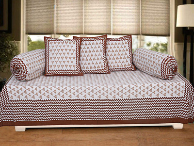Texstylers Cotton Abstract Diwan Set(Multicolor)