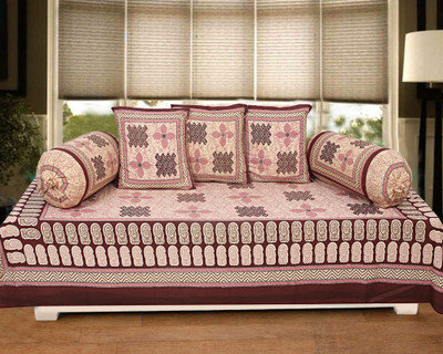 Texstylers Cotton Abstract Diwan Set(Multicolor)