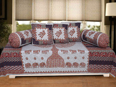 Texstylers Cotton Abstract Diwan Set(Multicolor)