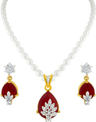 Sri Jagdamba Pearls Alloy Gold-plated Multicolor Jewellery Set(Pack of 1)