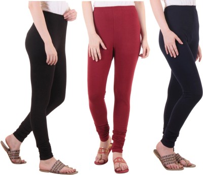 DIAZ Ethnic Wear Legging(Dark Blue, Maroon, Black, Solid)