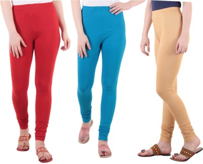 DIAZ Ethnic Wear Legging(Light Blue, Red, Beige, Solid)