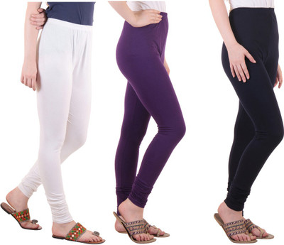 DIAZ Ethnic Wear Legging(Purple, Dark Blue, White, Solid)