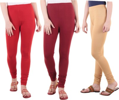 DIAZ Ankle Length  Ethnic Wear Legging(Red, Maroon, Beige, Solid)