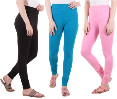 DIAZ Ethnic Wear Legging(Light Blue, Black, Pink, Solid)