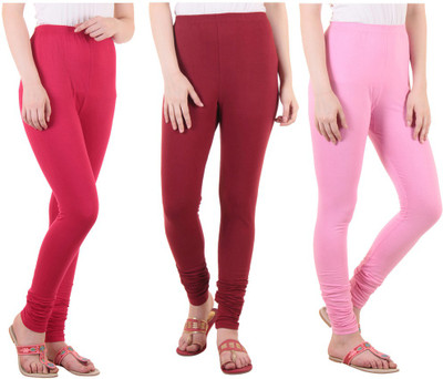 DIAZ Ethnic Wear Legging(Maroon, Pink, Solid)