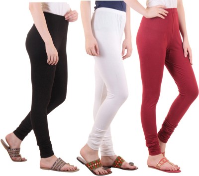 DIAZ Ethnic Wear Legging(White, Maroon, Black, Solid)