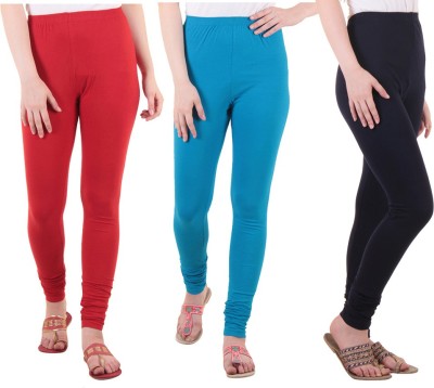 DIAZ Ethnic Wear Legging(Dark Blue, Light Blue, Red, Solid)