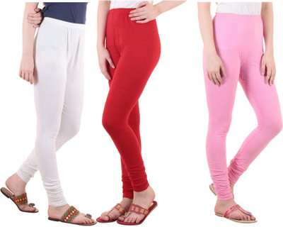 DIAZ Ethnic Wear Legging(Red, White, Pink, Solid)
