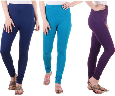DIAZ Ethnic Wear Legging(Purple, Light Blue, Blue, Solid)