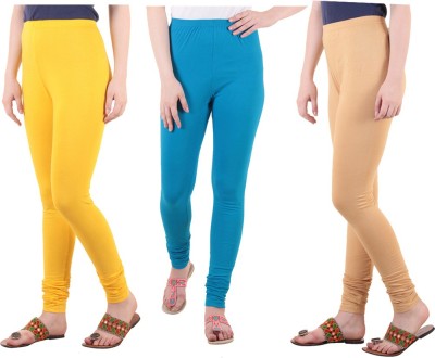 DIAZ Ankle Length  Ethnic Wear Legging(Light Blue, Beige, Yellow, Solid)