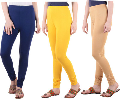 DIAZ Ethnic Wear Legging(Blue, Beige, Yellow, Solid)