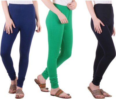 DIAZ Ethnic Wear Legging(Dark Blue, Green, Blue, Solid)