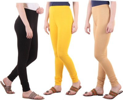 DIAZ Ethnic Wear Legging(Black, Beige, Yellow, Solid)