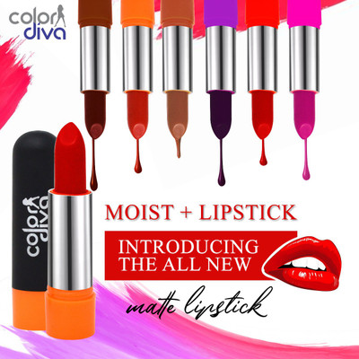 Color Diva Long Wear Moist Lipstick Multicolor-111B Pack of 6(Multicolour, 4.5 g)