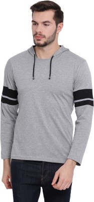VIMAL JONNEY Printed Men Hooded Neck Grey T-Shirt