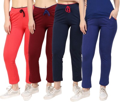 FASHA Colorblock Women Red, Maroon, Blue Track Pants