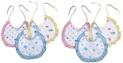 Honey Boo Baby Quality Bibs With Fancy Frill (Set of 6 Colors)(Multicolor)