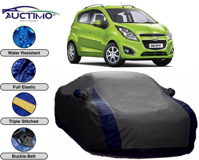 AUCTIMO Car Cover For Chevrolet Beat (With Mirror Pockets)(Grey)