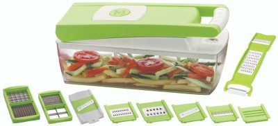 LYACollection 12 in 1 (green) multi vegetable cutter, fruit slicer and Vegetable & Fruit Grater & Slicer(12 in 1 cutter set, chopper, grater, peeler, Slicer, vegetable cutter, fruit cutter)