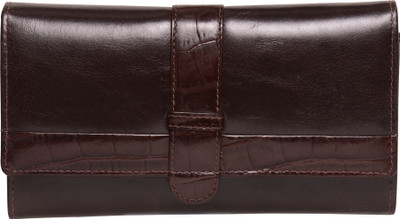 54% OFF on Leather Junction Casual Brown Clutch