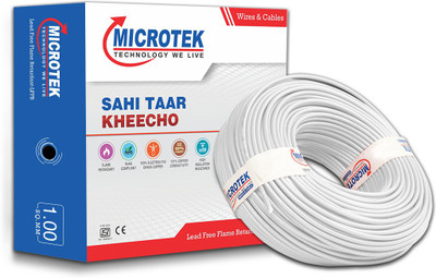 Microtek FR PVC 1 sq/mm White 90 m Wire(White)