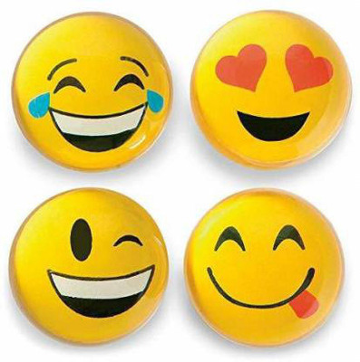 ModishOmbre Cute Emoji Smiley FACE Non-Toxic Cute Newest Eraser Non-Toxic Eraser(Set of 4, Yellow)