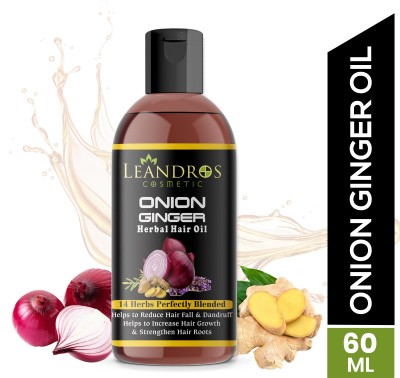 leandros Onion Ginger hair oil with 14 Natural Oil  Hair Oil(60 ml)