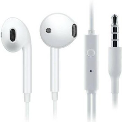 Meyaar 331 High Bass Earphones with Noise Cancellation Mic Wired Headset(White, In the Ear)