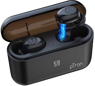 PTron Tango True Wireless Waterproof Twins v5.0 Bluetooth Headset(Black, True Wireless)