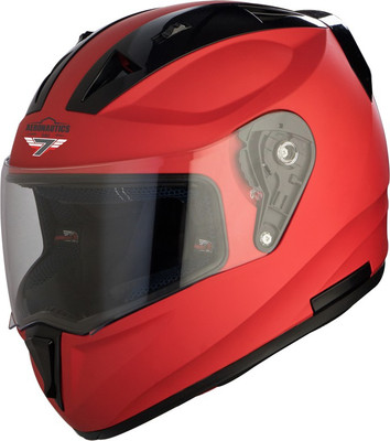 Steelbird SA-1 7Wings Aeronautics Full Face Helmet in Matt S.Red Motorbike Helmet(Matt S.Red with Plain visor)