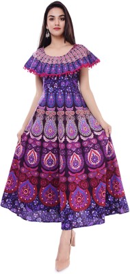 DHRUVI Women Maxi Purple Dress