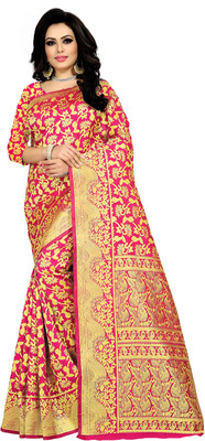 jayant creation Embellished Banarasi Jacquard Saree(Pink)