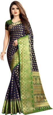 78% OFF on kesarsilkmills Self Design, Woven Banarasi Art Silk, Pure Cotton Saree(Dark Blue, Green) 78% OFF on kesarsilkmills Self Design, Woven Banarasi Art Silk, Pure Cotton Saree(Dark Blue, Green)