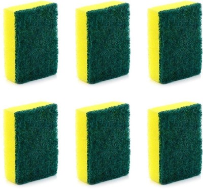 Cello leeno Sponge Scrub Pad Scrub Sponge(Medium, Pack of 6)