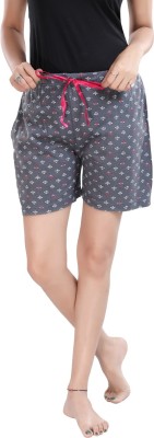 Lovira Printed Women Grey Regular Shorts