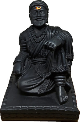 S A Gifts Sai Amrut Chhatrapati Chhatrapati Shivaji Maharaj - The Legend of Maharashtra Decorative Showpiece  -  9 cm(Polyresin, Black)