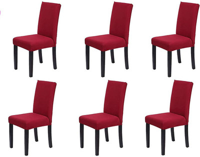 HOUSE OF QUIRK Polyester Plain 1 Seater Chair Cover(Maroon Pack of 6)