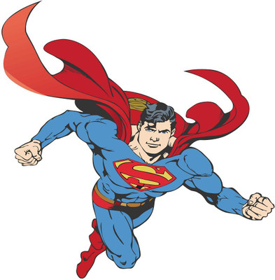 Wallzone 100 cm Super Man Removable Sticker(Pack of 1)
