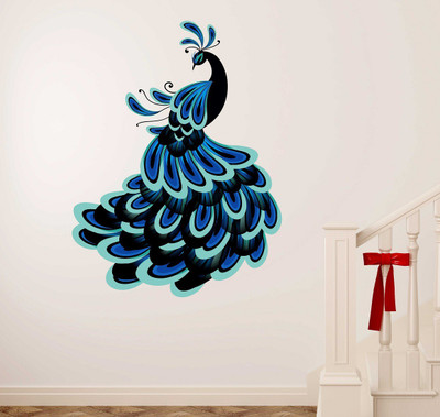 Littlebuds 70 cm Peacock Removable Sticker(Pack of 1)