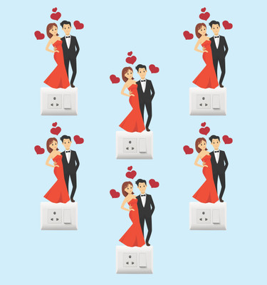 Creatick Studio 15 cm Decorative Multicolor Switch Board Stickers Size -15cm x 9cm Self Adhesive Sticker(Pack of 1)